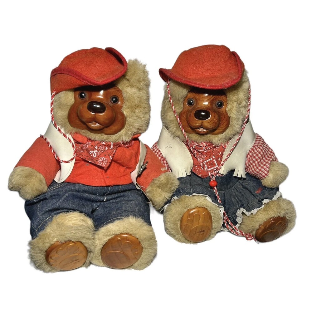 Robert Raikes Cowboy Wood Carved Bear Sheriff Western No Box 20"